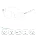 CGID CT82 Horn Oversized Blue Light Blocking Glasses,Better Sleep, Anti Glare Fatigue Blocking Headaches Eye Strain,Safety Glasses for Computer/Phone,Vintage Bold Transparnet Frame,Transparnet Lens