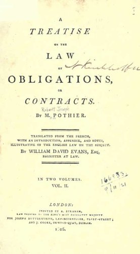 A Treatise On The Law Of Obligations Or Contracts Pothier Robert Joseph Amazon Com Books