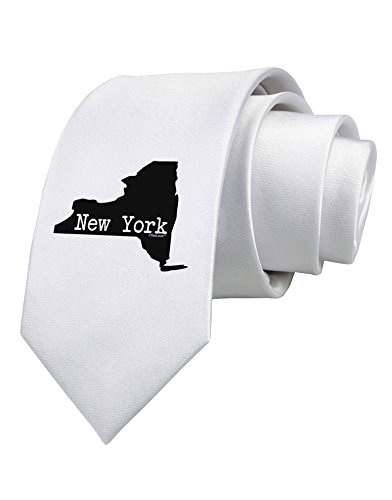 TooLoud New York - United States Shape Printed White Neck Tie