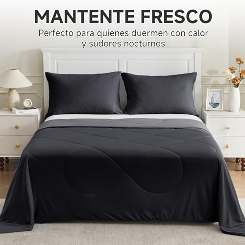 HOMFINE Cooling Blanket for People – Double-Sided Summer Blanket for Sofa Bed Summer Q-MAX>0.4 Soft Cooling Blanket, Cooling Blanket, Anti Static, Black, 130 x 180 cm