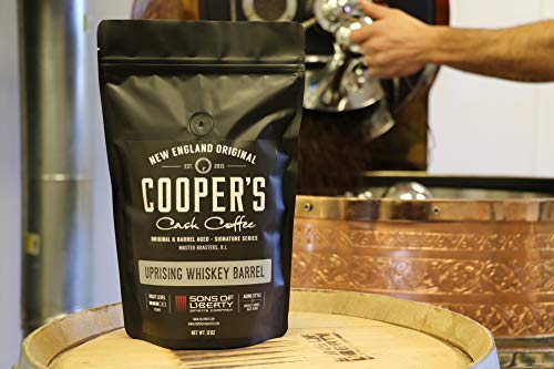 Single-Malt Whiskey Barrel Aged Coffee - Ground - Single Origin Sumatra Coffee Beans Aged in Stout Whiskey Barrels - UPRISING- 12 oz Bag