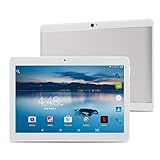 Tablet 10 inch with SIM Card Slot Manjee Android Tablet 4+64GB 3G WiFi Unlocked Phablet Pad Built-in GPS FM (Silver)