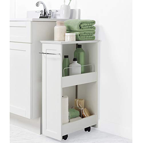 Zenna Home 9227WWBB Slim Bath Shelves Bathroom Storage, Size 8Inch