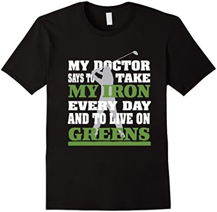 Men's FUNNY GOLF T-SHIRT Irons and Greens' Golfer Apparel XL Black