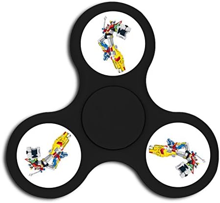 Tri-Fidget Gyroscope Print With Voltron Logo New Style Gift Long Spin Time Relieve Anxiety Focus Stress Boredom For ADD Children Adults Men Women-Black