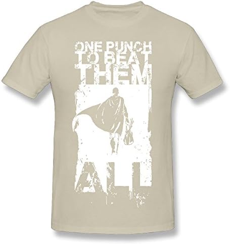 TTATT Men's One Punch Man Crew-neck Casual T Shirt Natural