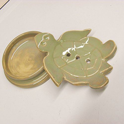 Soap Dish Turtle Soap Dish with Drain Plate Handmade Ceramic Pottery