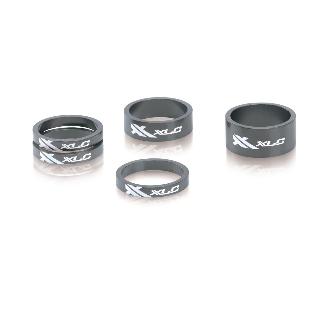 XLC Extension Head A-Head Spacer Set AS – A02 3 x 5/1 x 10/1 x 15 mm, 1 1/8 ", Titan Colors, 2500531511