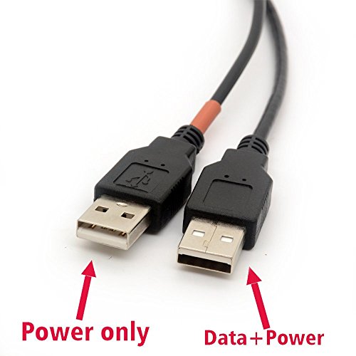 USB Cable Y Splitter USB 2.0 Power Enhancer Hub Adapter Data Charger Cable Extension Code Type a 30cm (1 Female to 2 Male)