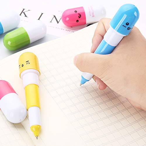 30pcs Vitamin Pill Pens,Pill Shaped Pens Retractable Ball Pens,1 Sticky Notes and Pencil Pouch,Imaginary Doctor Play,Nurses week Gifts Kawaii School Supplies,Prizes And Giveaway - Thumbnail 5