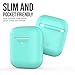 KeyBudz AirPods 2 & 1 Case [Front LED Visible] Protective Silicone Cover and Skin Compatible with Apple AirPods (Without Carabiner, Diamond Blue)