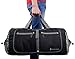 The Friendly Swede Foldable Lightweight 48L Travel Duffel Bag with Padlock (Black)