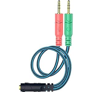 Headset Splitter Kabel voor PC 3.5mm Jack Hoofdtelefoon Adapter Convertoren voor PC 3.5mm Vrouwelijke met Hoofdtelefoon…
