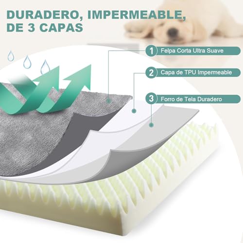 Muja Cama para Perro Grandes de Doble Cara, Cama Ortopédica para Perros con Almohadillas para Orejas Extraíbles y Parte Inferior Antideslizante, Adecuado para Casa para Perro, Pisos y Sofás