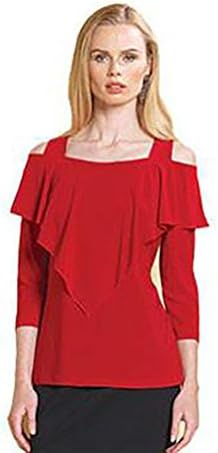 Clara Sunwoo Ruffle Front Top in Red T84