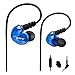 Adorer Sports Headphones RX6 Wired Earphones with Microphone and Memory Earhook, Running Earbuds for iPhone, iPad, Samsung, Smartphone, MP3 Player and more - Blue