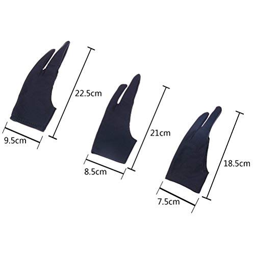 JiaUfmi Two-Finger Glove for Graphics Drawing Tablet Anti-fouling Drawing S/M/L Size (M)