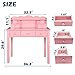Home Office Furniture Writing Desk,Computer Work Station with Detachable Hutch,5 Drawers(Pink)