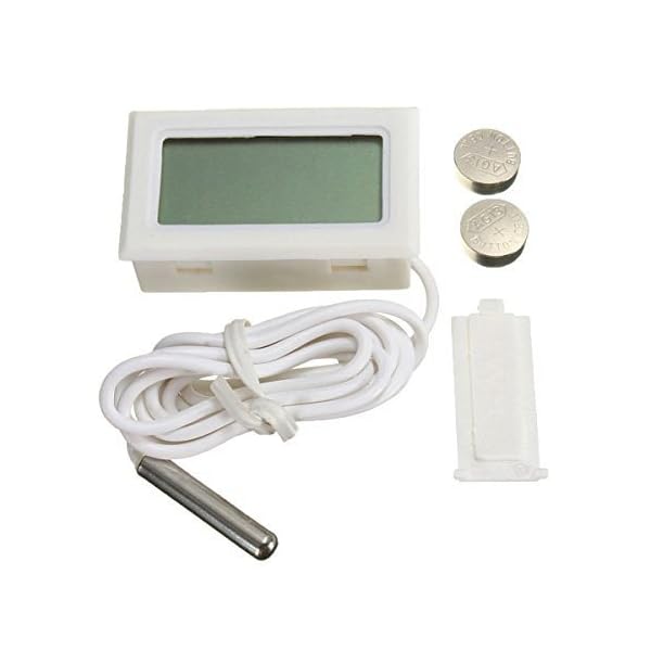 ARCELI  Termometro digitale LCD Monitoraggio della temperatura con sonda esterna per frigorifero Frigorifero congelatore Acquario - Bianco