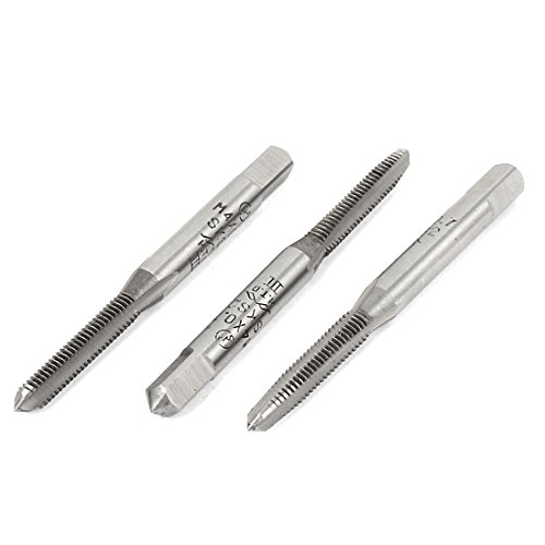uxcell M4 x 0.7 Metric SKS2 Straight 3 Flutes Bottoming Taper Hand Taps Set 3 Pcs