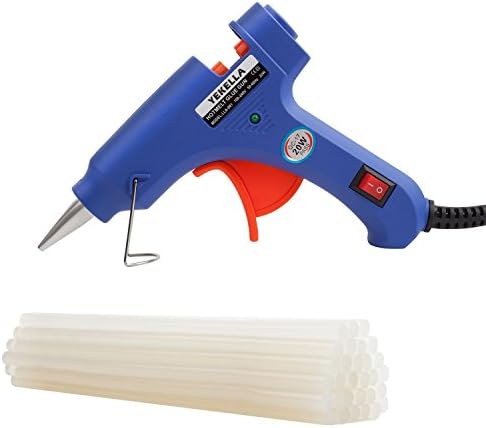 Hot Glue Gun, 20 Watt Hot Melt Glue Gun with 30 PCS Transparent Glue Gun Sticks for Arts & Crafts, & Sealing and Quick Repairs,Blue