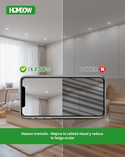 HOMEOW 12 x Recessed LED Spotlights for Plasterboard, 220 V 7 W 6000 K Cool Light Spotlights for Recessed Interior LED Spotlights, IP44 Spotlight for Bathroom, Diameter 118 mm, Hole Diameter 95-110 mm