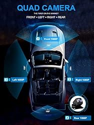 PRUVEEO Dash Cam 4 Channel Front and Rear Inside