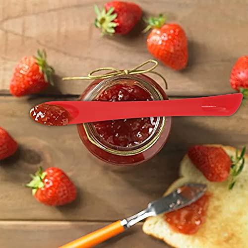 LAM Mini Thin Silicone Slim Spatula Spoon Set,Small jar Long Handle