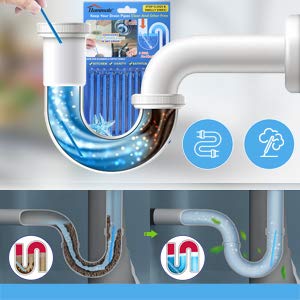 Drain Sticks Drain Stix Drainstix Sink Sticks Drain Cleaner & Deodorizer Sticks for Clogs Keep Odor Free for Kitchen Bathroom Sinks Septic Tank Safe 24 Pcs (Blue Drain Sticks 24Pcs) - Thumbnail 3