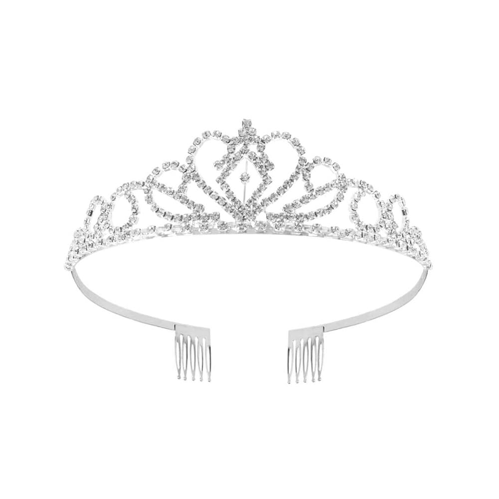 Voarge Tiara Crystal Crown for Bridal, Princess Tiara Wedding Tiara Crown, Vintage Princess Crown, for Wedding, Birthday, Prom, Bridal Shower, Christmas, Halloween Costume, Square Shape, one size,