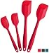 StarPack Premium Silicone Spatula Set (2 Small, 2 Large) - High Heat Resistant to 600&deg;F, Hygienic One Piece Design, Non Stick Rubber Cooking Utensil Set (Cherry Red) primary