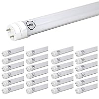 YQL T8 T10 F48T8 Led Tube Bulb Light 4ft 48in 22W(40W-50W Equivalent) 5000K Daylight Frosted Dual-End Powered Ballast Bypass Replacement for F40T12 Flourescent Garage Warehouse Shop Light - 25 Pack