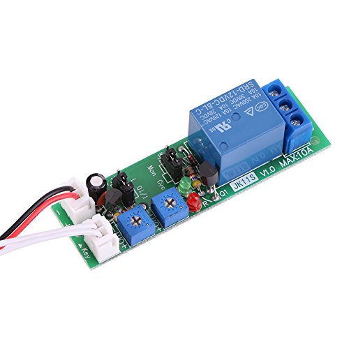 Delay Relay Module, DC12V 0-120min Adjustable Timer On/Off Time Delay Relay Timing Switch Module Board Delay Trigger for Industrial Control(DC 12V 0-120min)