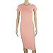 Hotkey Women’s Short Sleeve Casual Sundress Midi Bodycon T Shirt Dress Sexy Round Neck Sundress Pinkthumb 3
