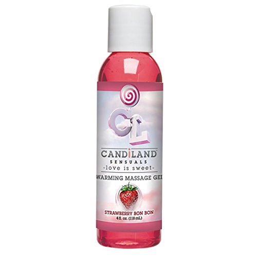 Doc Johnson Candiland Sensuals Flavored Warming Massage Gel, Strawberry, 4 Fluid Ounce
