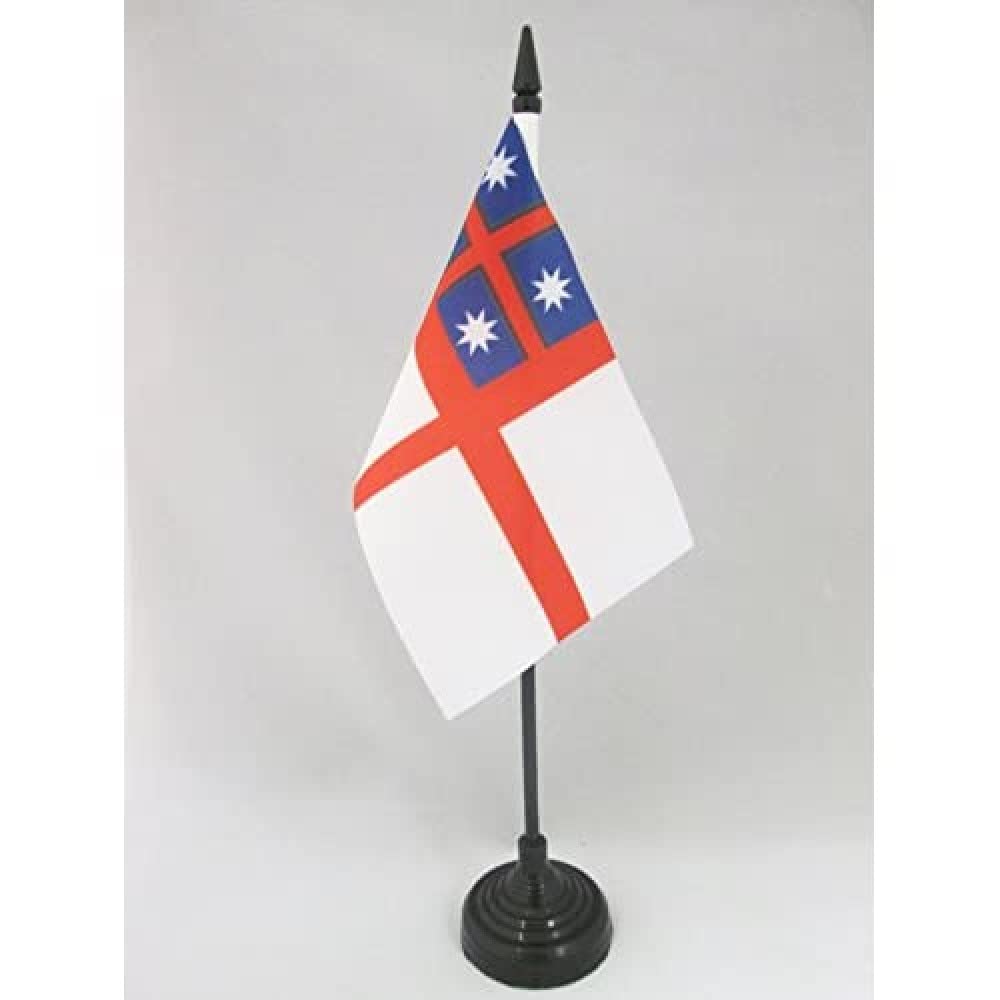 AZ FLAG - United Tribes of New Zealand Table Flag 4'' x 6'' - confederation of Maori tribes Office Mini Banner 100% Polyester 15 x 10 cm - Mini Desk Flag with 10'' Pole and Black Plastic Base