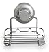 BINO SMARTSUCTION Satin Nickel Shower Caddy, Soap Dish