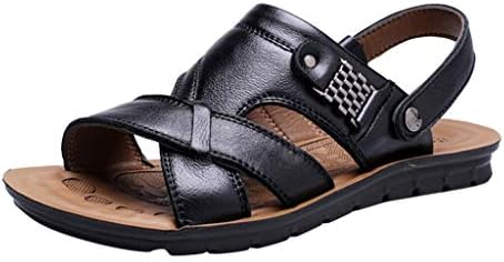 Sandals for Men Fisherman Leather Breathable Adjustable Breathable Beach Walking Slippers