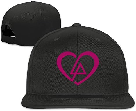 Heart Linkin Park Fan Love Logo Solid Snapback Baseball Hat Cap One Size Black