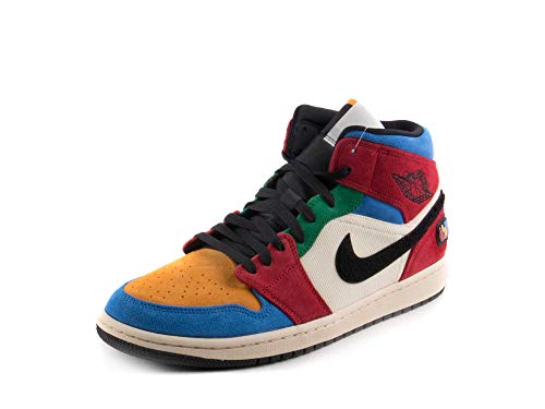 Nike Mens Air Jordan 1 Mid SE FRLS NA Muslin/Blk/VRSTY Red Suede Size 11.5