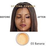 PHOERA Face Powder, Firstfly Loose Face Powder Translucent Smooth Setting Foundation Makeup, 1.02 Oz (#03 Banana)