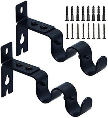 Koyida Double Curtain Rod Bracket Black Vintage Rod Mounting