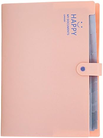 MORYSONG Expanding File Folders Accordion Document Organizer, 12-Pocket Folders, A4 Letter Size Pink