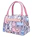 QUNANEN Lunch Bag For Women Universal Print Stripe Picnic Carry Case Thermal Portable Lunch Bag (Pink)