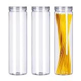 Set of 3Pcs Clear Plastic Food Storage Jar with