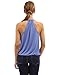 PattyBoutik Women Drape Wrap Elastic Hem Tank Top (Blue Small)