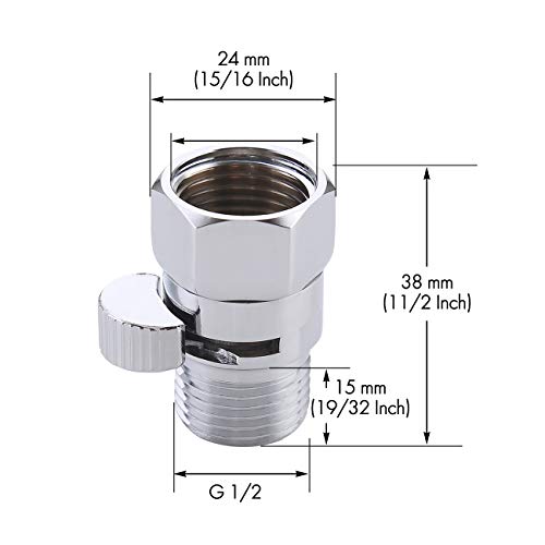 image for KES Shut Off Valve Brass Shower Head Valve with Handle Lever G1/2 Wate