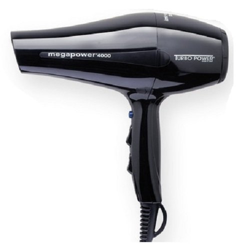 Turbo Power 326A Mega Power 4000 Professional Black Salon Hair Dryer