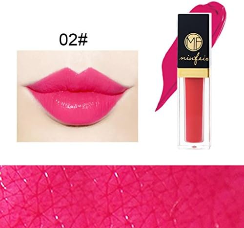 Yeefant Moisturizing Lasting Non Marking Fashion Rose Water Based Lipstick Cosmetics Women Sexy Lips Matte Lip Gloss Party(02)