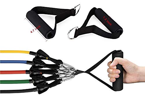 AIKESIWAY Resistance Bands Handles,Exercise Handles Foam,Resistance Tube Handle Super Strong Nylon Webbing for Resistance Training(1 Pairs)(Foam Handgrips)